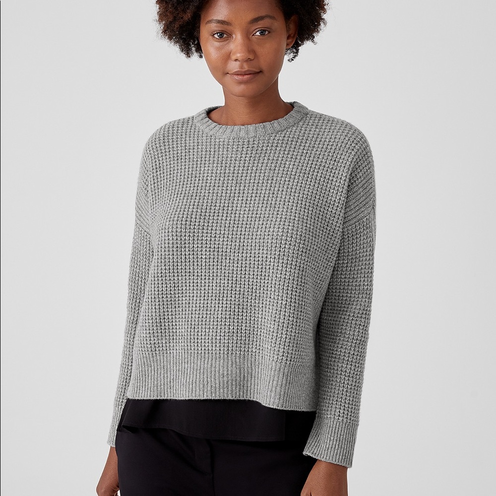 Eileen Fisher: RECYCLED CASHMERE CREW NECK TOP